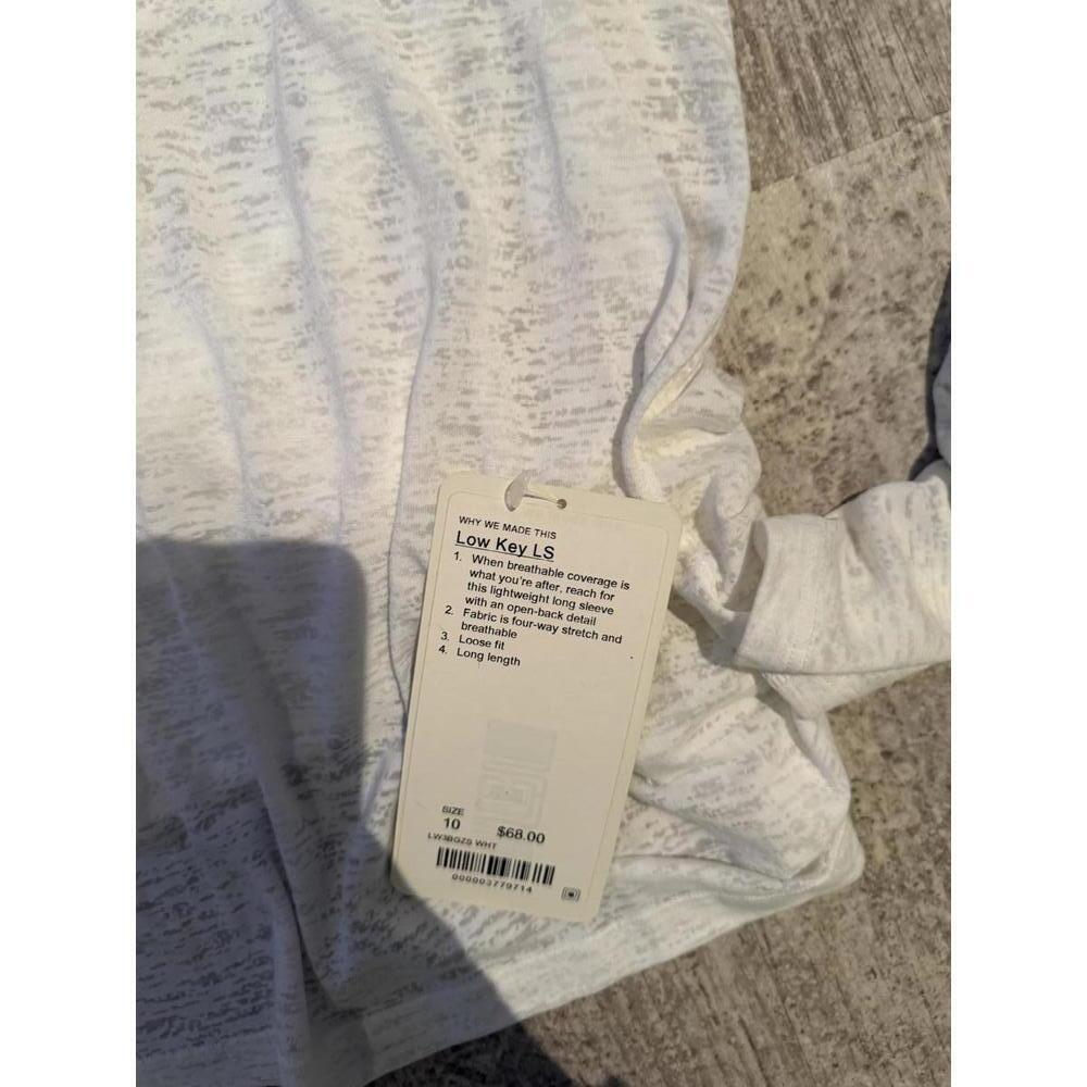 NWT Lululemon White Burnout Low Key LS Long Sleeve Shirt Size 10 White - Picture 2 of 5